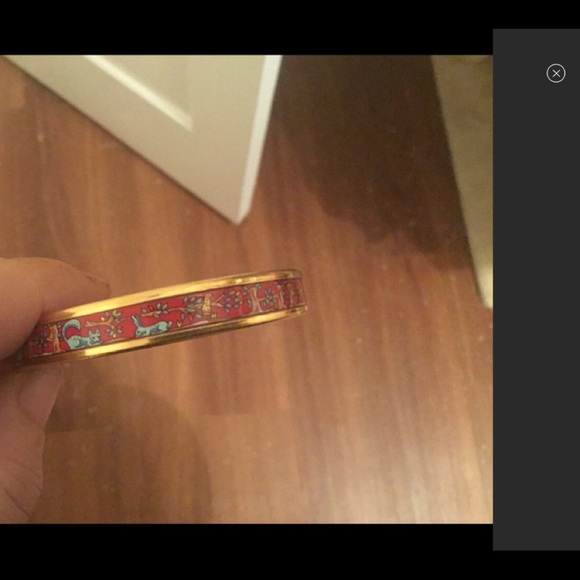 Hermes Jewelry - HERMES 18K GP & Enamel RARE Bangle EC